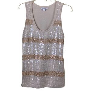 Banana Republic Sequined Deep Scoop Neck Sleeveless Sweater Size Small